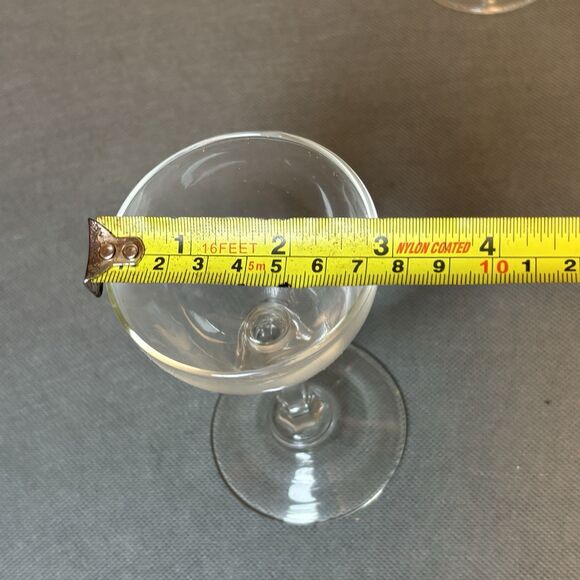 Vintage Coupe Champagne/Cordial Glasses 1940s Art Deco MCM Pressed Glass - Picture 3 of 6